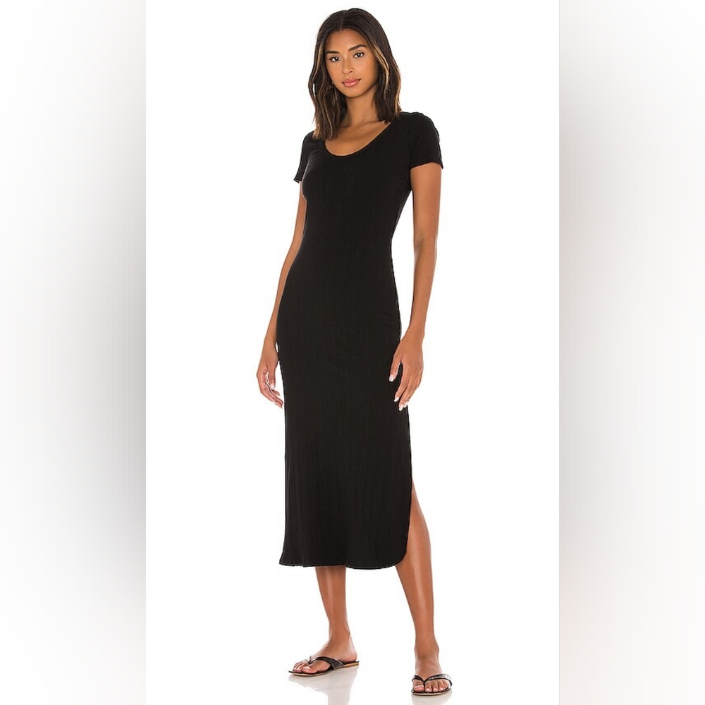 Vitamin A ribbed cotton dress black SIZE MEDIUM